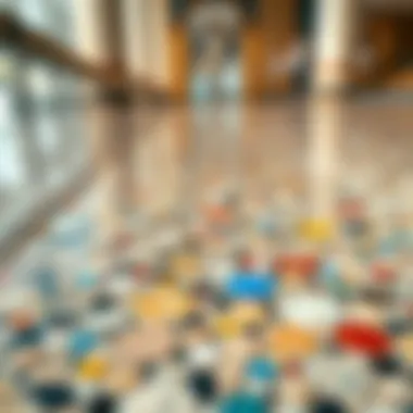 Intricate Terrazzo Patterns A close-up view of intricate terrazzo patterns showcasing vibrant colors and textures.