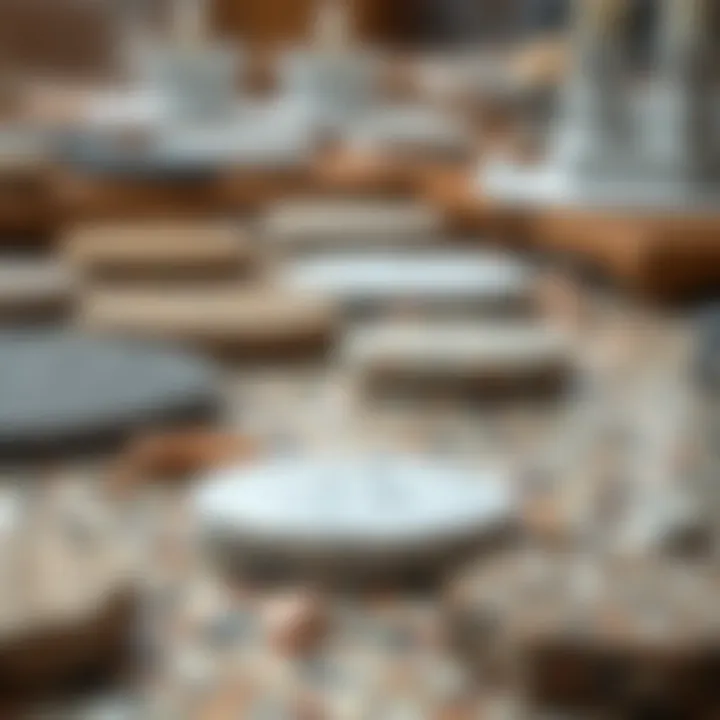 Materials for Terrazzo Flooring An array of materials used in the creation of terrazzo flooring.