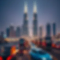 The stunning skyline view featuring the Al Naeem Twin Towers