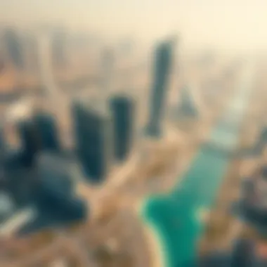 Aerial perspective of the Aldar Project amidst Dubai's skyline