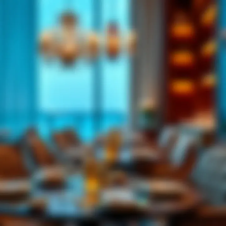 Elegant dining setup at a high-end restaurant in JBR, featuring exquisite tableware and ambiance