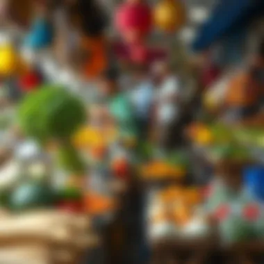 A vibrant market scene showcasing fresh ingredients and local produce available in JBR