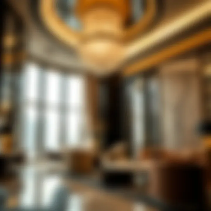 Interior Elegance of Damas Dubai Tower Interior view capturing the luxurious design elements within Damas Dubai Tower