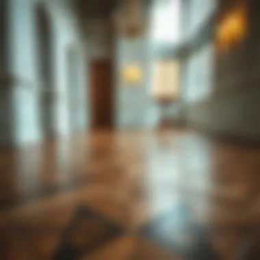 Elegant Patterns in Wooden Parquet Elegant wooden parquet flooring showcasing intricate patterns