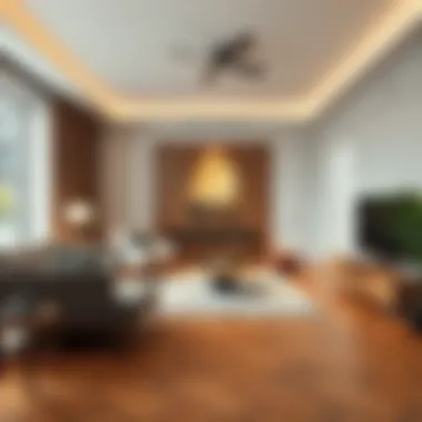 Contemporary Living Room with Parquet Flooring Modern living room featuring beautiful parquet flooring