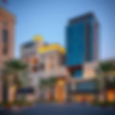 Architectural diversity in Mushrif featuring modern and traditional buildings