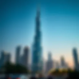 The Rolex Tower standing tall against the Dubai skyline