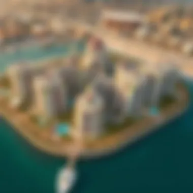 Aerial Perspective of Seven Palm's Architectural Beauty Aerial view of the Seven Palm development showcasing its unique architecture