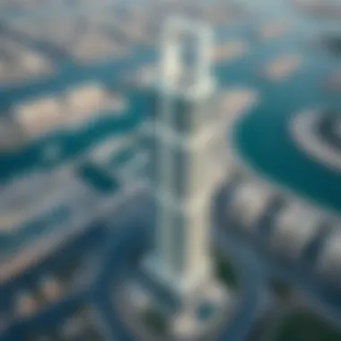 Aerial view of Stella Maris Tower and surrounding neighborhood