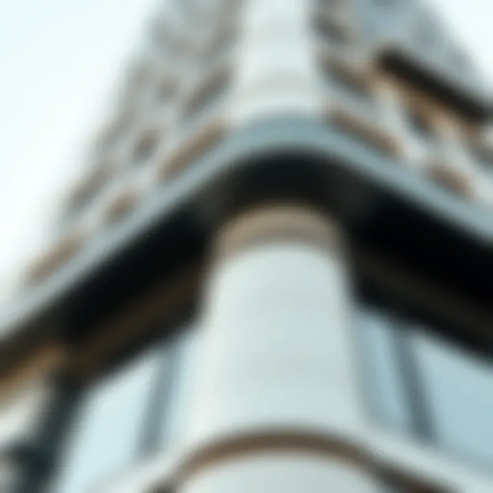 Architectural details of the Stella Maris Tower facade