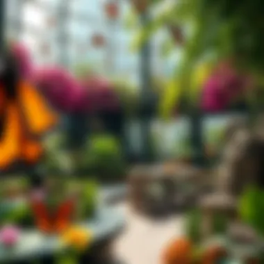 The intricate design and vibrant plant life of the Dubai Butterfly Garden, filled with fluttering butterflies.