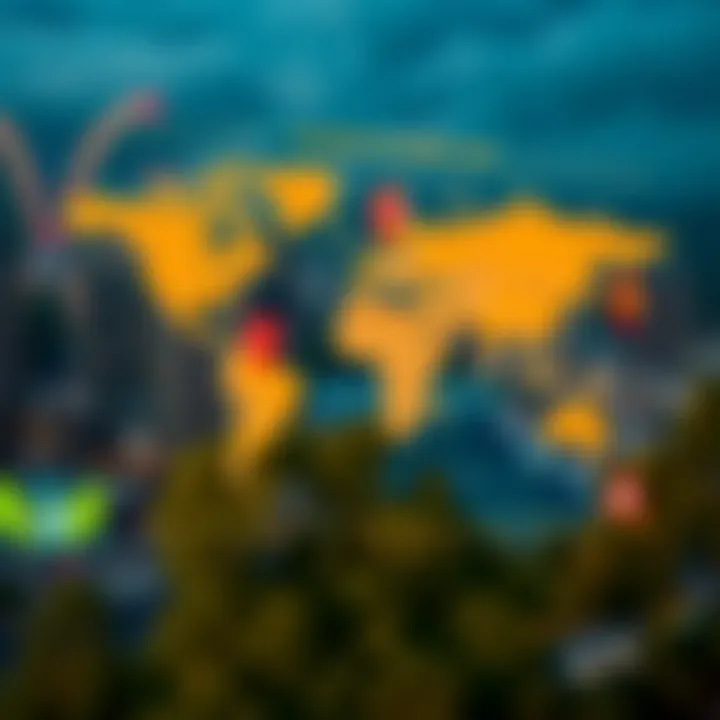 A detailed map illustrating various countries offering Golden Visa programs