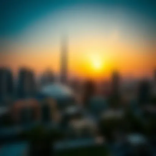 Breathtaking skyline of Dubai during sunset