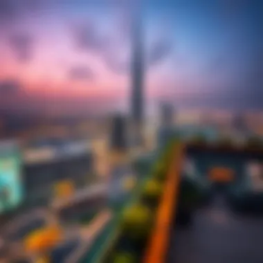 Stunning view of Burj Khalifa from a rooftop lounge