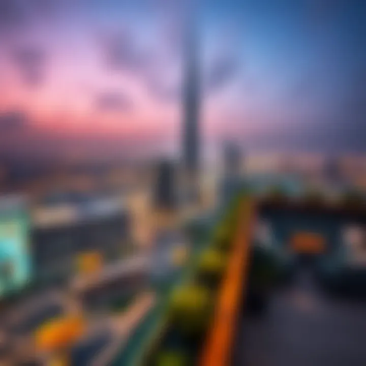 Stunning view of Burj Khalifa from a rooftop lounge