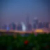 Dubai Skyline Celebrating Holidays Stunning skyline of Dubai during a festive celebration