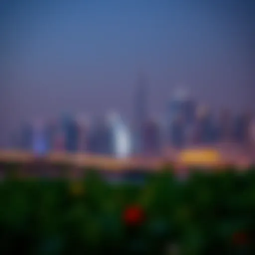 Dubai Skyline Celebrating Holidays Stunning skyline of Dubai during a festive celebration