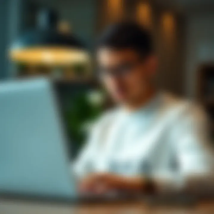 Homebuyer analyzing RERA calculator results on a laptop