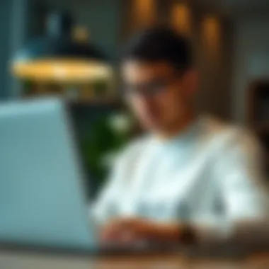 Homebuyer Insights with RERA Calculator Homebuyer analyzing RERA calculator results on a laptop