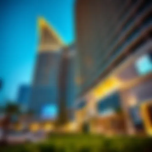 A stunning view of Hotel City Walk Dubai showcasing its unique architectural design