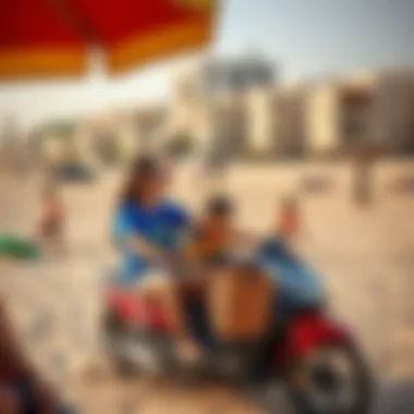 Recreational Activities at Hudairiyat Beach Vibrant recreational activities on Hudairiyat Beach