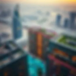 Aerial view showcasing the stunning architecture of Il Primo in Downtown Dubai