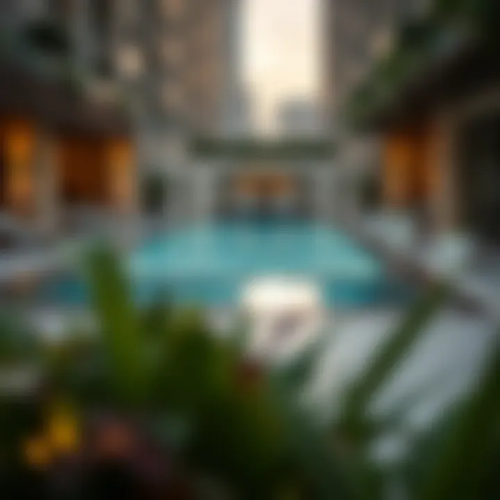 Luxurious Outdoor Pool Area at Marriott Residences Sophisticated outdoor pool area at Marriott Residences inviting relaxation