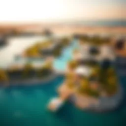 Aerial view showcasing the vibrant landscape of Maryam Island