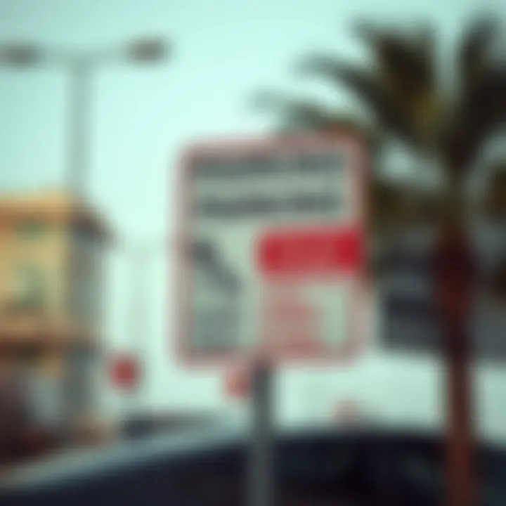 Parking Rules and Fees Signage Signage indicating parking rules and fees in Al Seef.