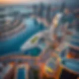 Aerial view of Basko Business Bay showcasing modern architecture and skyline