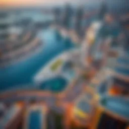 Aerial view of Basko Business Bay showcasing modern architecture and skyline