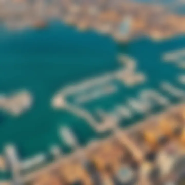 Aerial Perspective of Dubai Creek Harbour Aerial view of Dubai Creek Harbour showcasing its strategic location