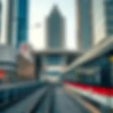 Dubai Metro station exterior showcasing modern architecture