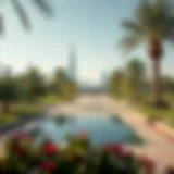 Stunning view of a luxurious park in Dubai