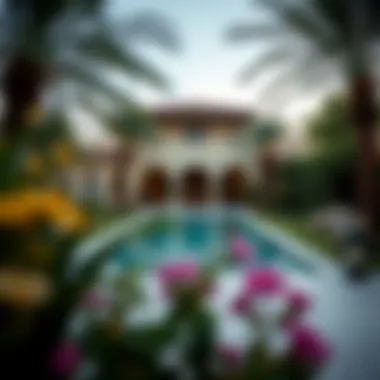 Beautiful garden view of a rented villa