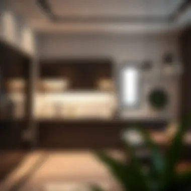 Modern kitchen showcasing villa amenities