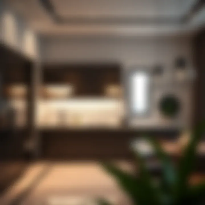 Modern kitchen showcasing villa amenities