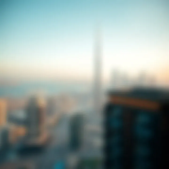 Spectacular Dubai Skyline from The Ritz-Carlton Residences Panoramic view of Dubai skyline from the Ritz-Carlton Residences