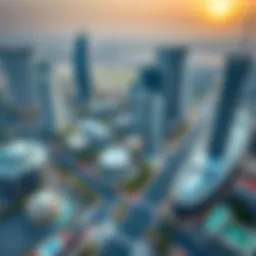Aerial view showcasing Talal City's modern architecture and layout