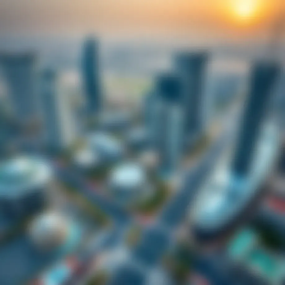 Aerial view showcasing Talal City's modern architecture and layout