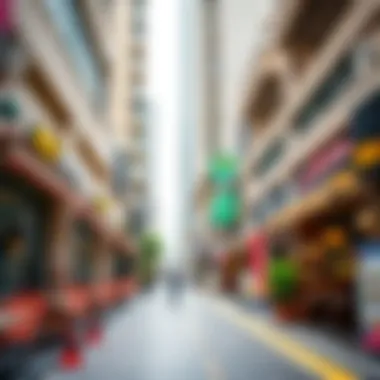 Vibrant Street Scene in Tecom Vibrant street scene in Tecom filled with cafes and shops