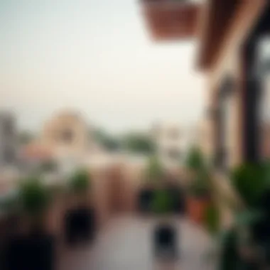Architectural Features of a Dubai Terrace Architectural details of a terrace in Dubai