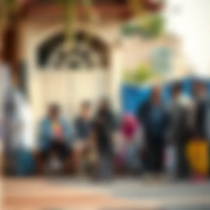 A community gathering illustrating social dynamics in Dubai