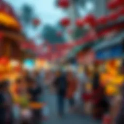 A vibrant market showcasing diverse cultures in Dubai