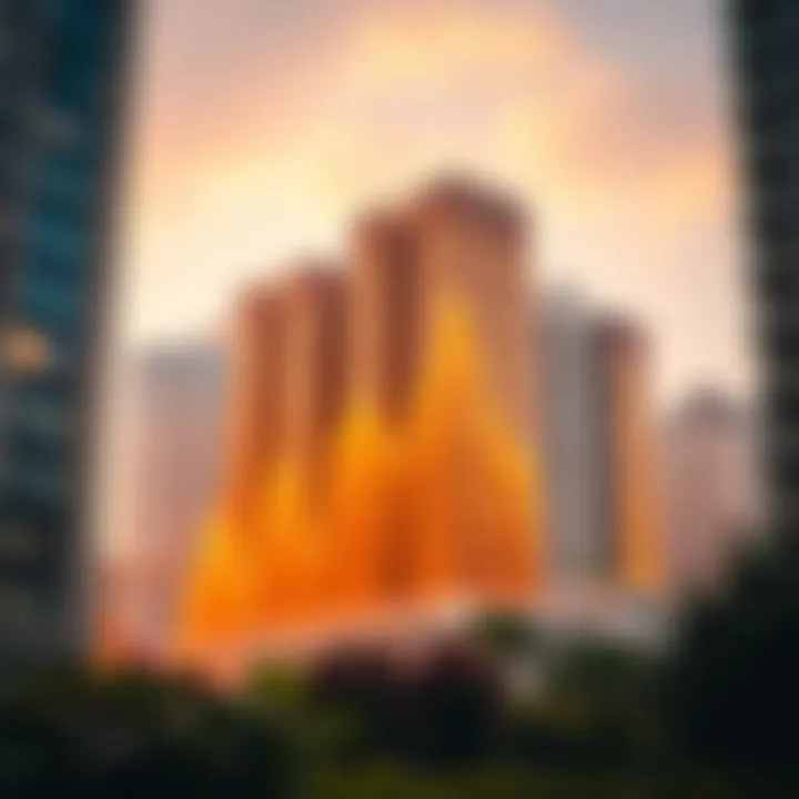 Global real estate trends represented through a graph