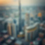 Dubai's Iconic Skyline Aerial view of Dubai's skyline featuring iconic skyscrapers