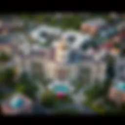 Aerial view of The Sanctuary Ellington showcasing its architectural brilliance