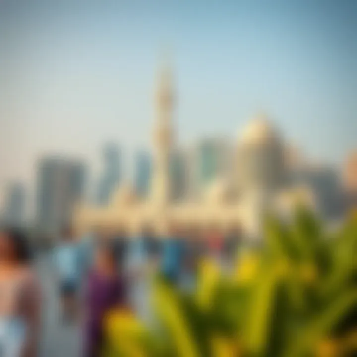 Tourists enjoying Dubai attractions during holidays