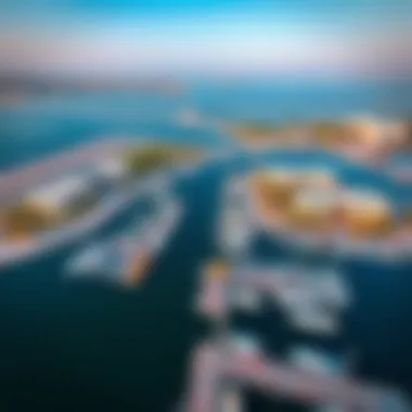 Aerial view of Umm Al Quwain Marina showcasing the waterfront properties