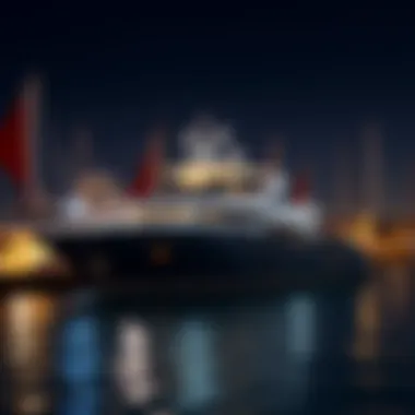 Luxury yacht docked at Umm Al Quwain Marina highlighting recreational offerings